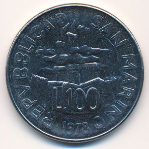 San Marino, 100 lire, 1978