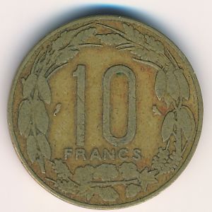 Экваториальные Африканские Штаты, 10 франков (1965 г.)