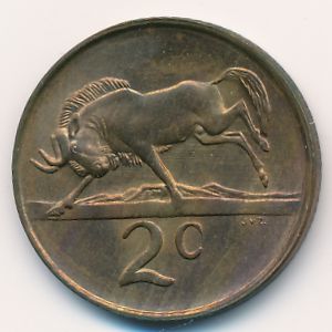 South Africa, 2 cents, 1989