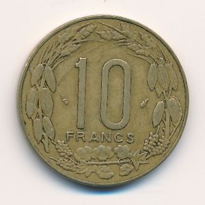 Центральная Африка, 10 франков (1977 г.)