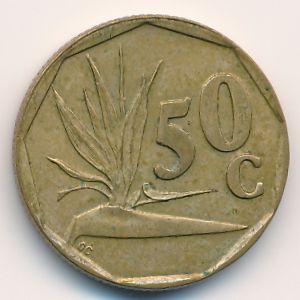 South Africa, 50 cents, 1991