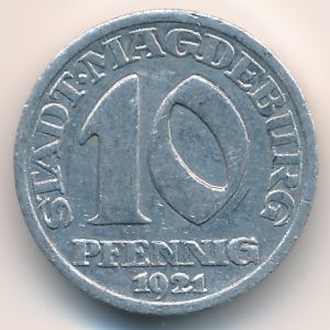 Магдебург., 10 пфеннигов (1921 г.)