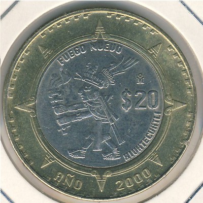 Mexico, 20 pesos, 2000–2001