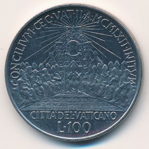 Ватикан, 100 лир (1962 г.)