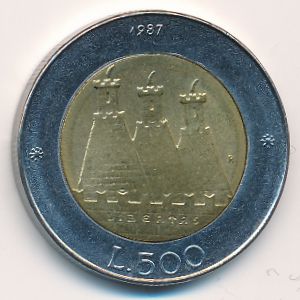 Сан-Марино, 500 лир (1987 г.)