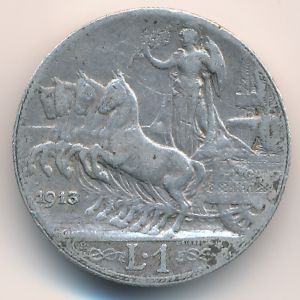 Италия, 1 лира (1913 г.)