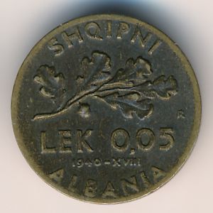 Албания, 0,05 лек (1940 г.)
