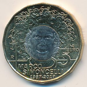Сан-Марино, 5 евро (2017 г.)