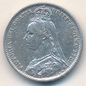 Великобритания, 6 пенсов (1887 г.)