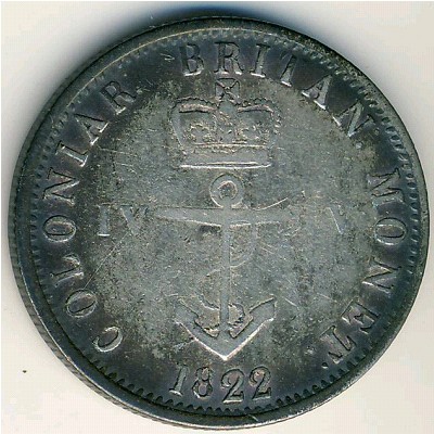 Британская Вест-Индия, 1/4 доллара (1822 г.)