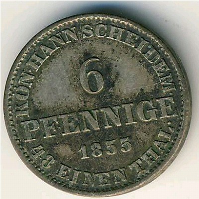 Ганновер, 6 пфеннигов (1855 г.)
