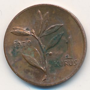 Turkey, 1 kurus, 1970