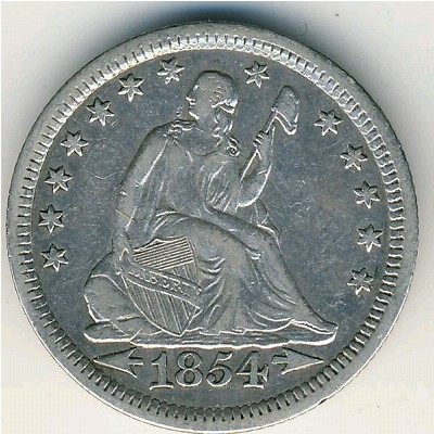 USA, Quarter dollar, 1854–1855