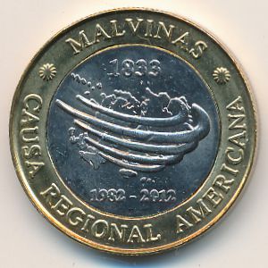 Аргентина, 2 песо (2012 г.)