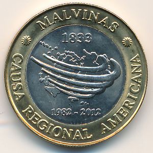 Аргентина, 2 песо (2012 г.)