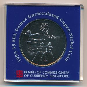 Singapore, 5 dollars, 1993