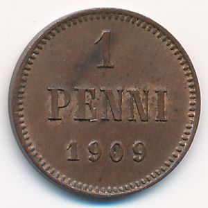 Finland, 1 penni, 1909
