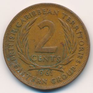 Восточные Карибы, 2 цента (1961 г.)