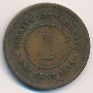 Straits Settlements, 1 cent, 1875