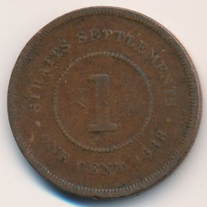 Straits Settlements, 1 cent, 1888