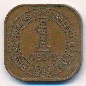 Малайя, 1 цент (1945 г.)