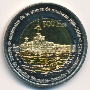 Острова Глорьез., 500 франков (2018 г.)