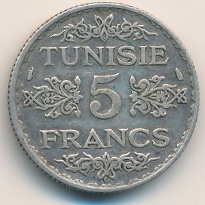 Тунис, 5 франков (1934 г.)