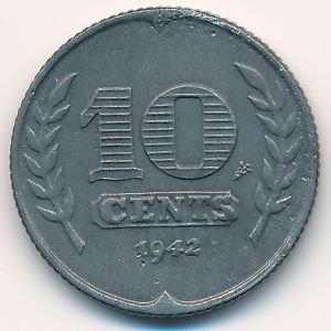 Нидерланды, 10 центов (1942 г.)