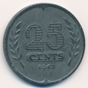 Нидерланды, 25 центов (1943 г.)