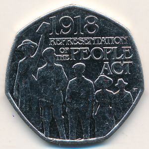Великобритания, 50 пенсов (2018 г.)