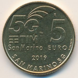 Сан-Марино, 5 евро (2019 г.)