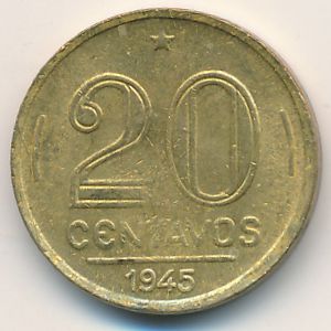 Бразилия, 20 сентаво (1945 г.)