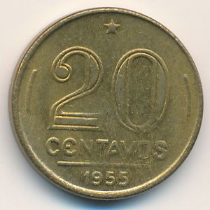 Бразилия, 20 сентаво (1955 г.)