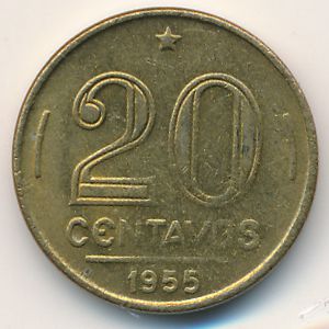 Бразилия, 20 сентаво (1955 г.)
