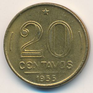 Бразилия, 20 сентаво (1955 г.)