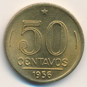Бразилия, 50 сентаво (1956 г.)