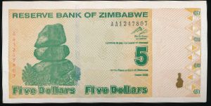 Зимбабве, 5 долларов (2009 г.)