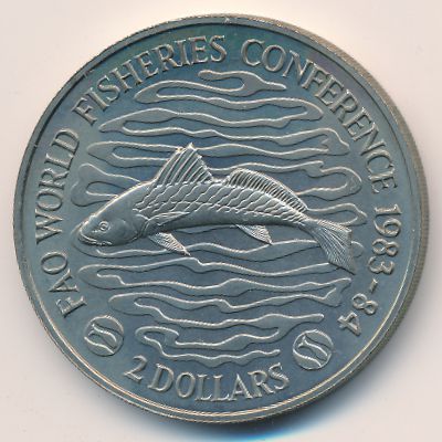 Либерия, 2 доллара (1983 г.)