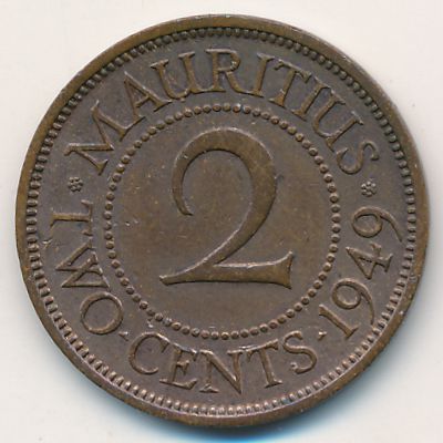 Mauritius, 2 cents, 1949–1952