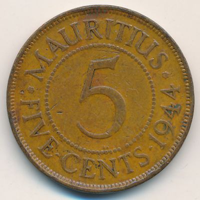 Маврикий, 5 центов (1944 г.)