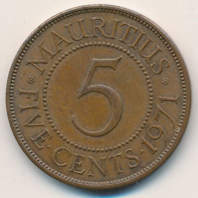 Маврикий, 5 центов (1971 г.)