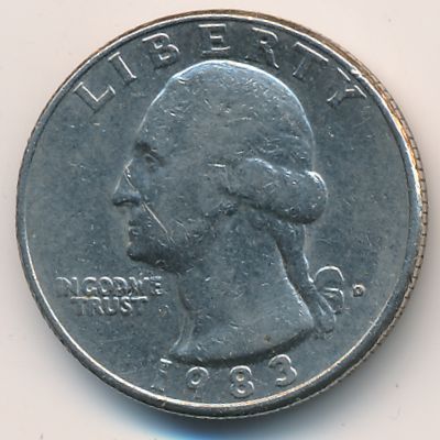 USA, Quarter dollar, 1983