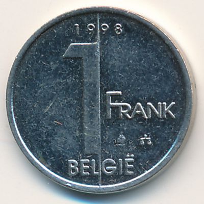 Belgium, 1 franc, 1998