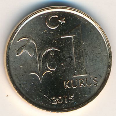 Turkey, 1 kurus, 2015