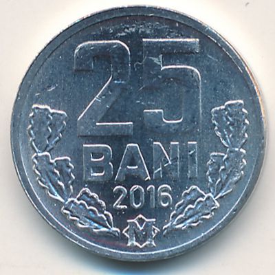Moldova, 25 bani, 2016
