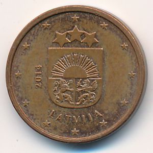 Latvia, 1 euro cent, 2014