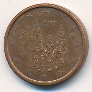Испания, 1 евроцент (2011 г.)