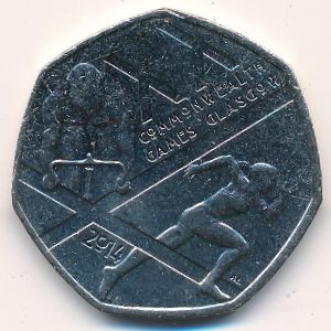 Великобритания, 50 пенсов (2014 г.)