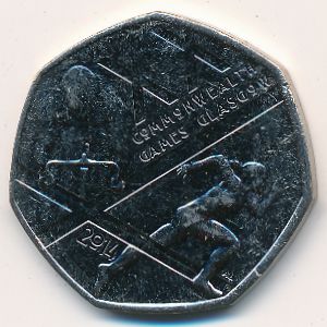 Великобритания, 50 пенсов (2014 г.)