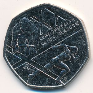 Великобритания, 50 пенсов (2014 г.)